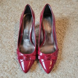 Laura Ashley Burgundy Pointed Heel Size 8